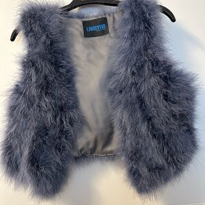 Gray-blue Real Fur Vest